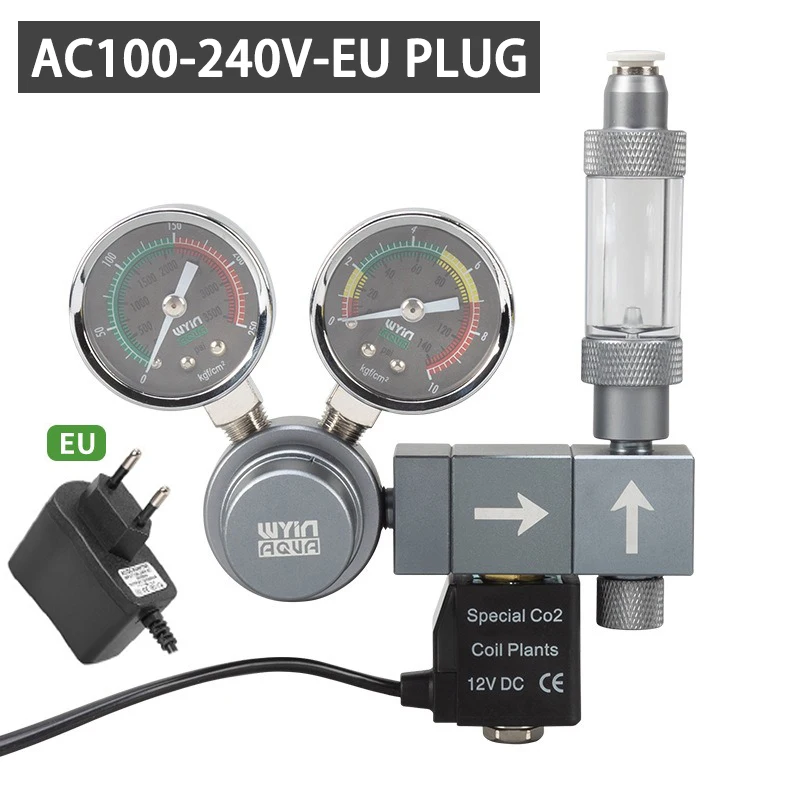 ZRDR CO2-Regler für Aquarien, Magnetventil, Schnellsteckerschnittstelle, Blasenmessgerät, Steuerungssystem für Aquarien, CO2-Druckminderventil 6