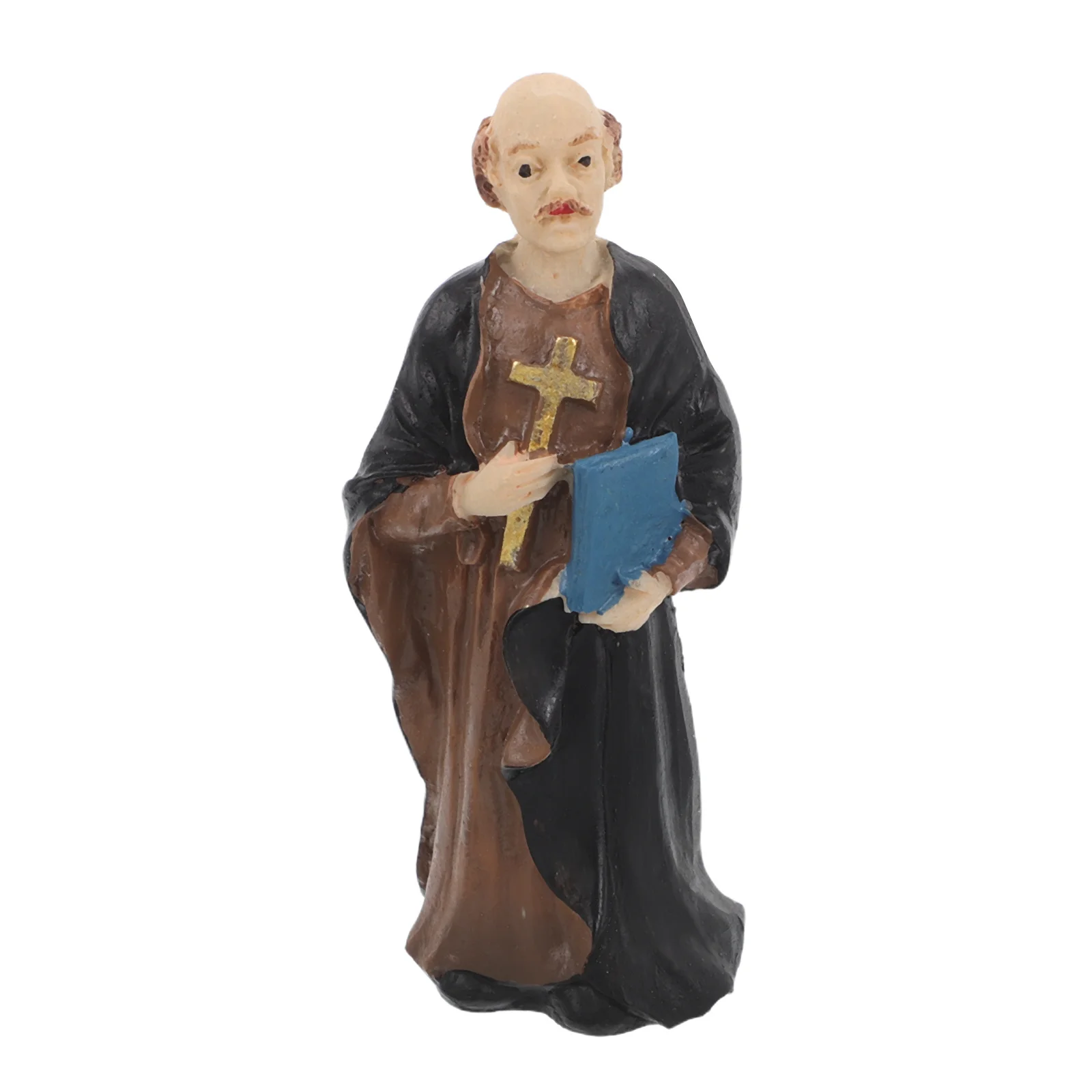 

Micro Priest Statue Resin Miniature Religious Figure For Sand Table Home Decor Bonsai Landscape Ornament