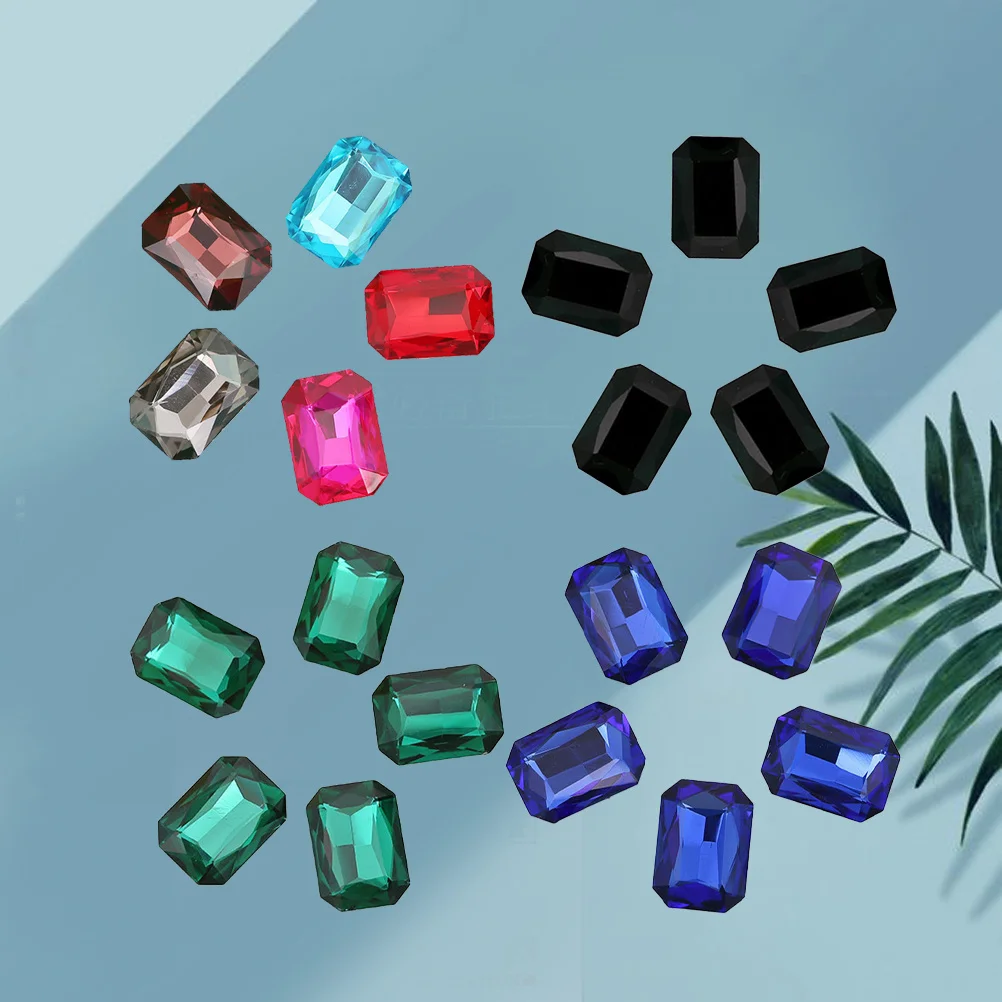 50개 팔각형 드릴 컬러풀한 라인스톤 크리스탈 글라스 DIY 장식 사진 액자 옷 모자 네일 아트 쥬얼리 액세서리