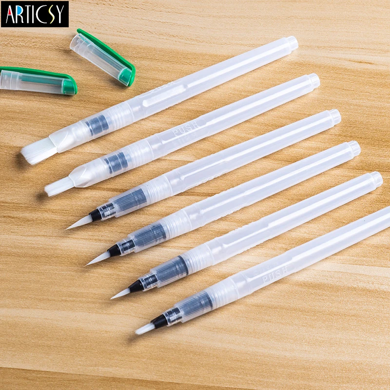 Dropshipping 6Pcs/set Water Brush Large Capacity Barrel Water Color Paint Brush Set Soft Painting Brush For Painting