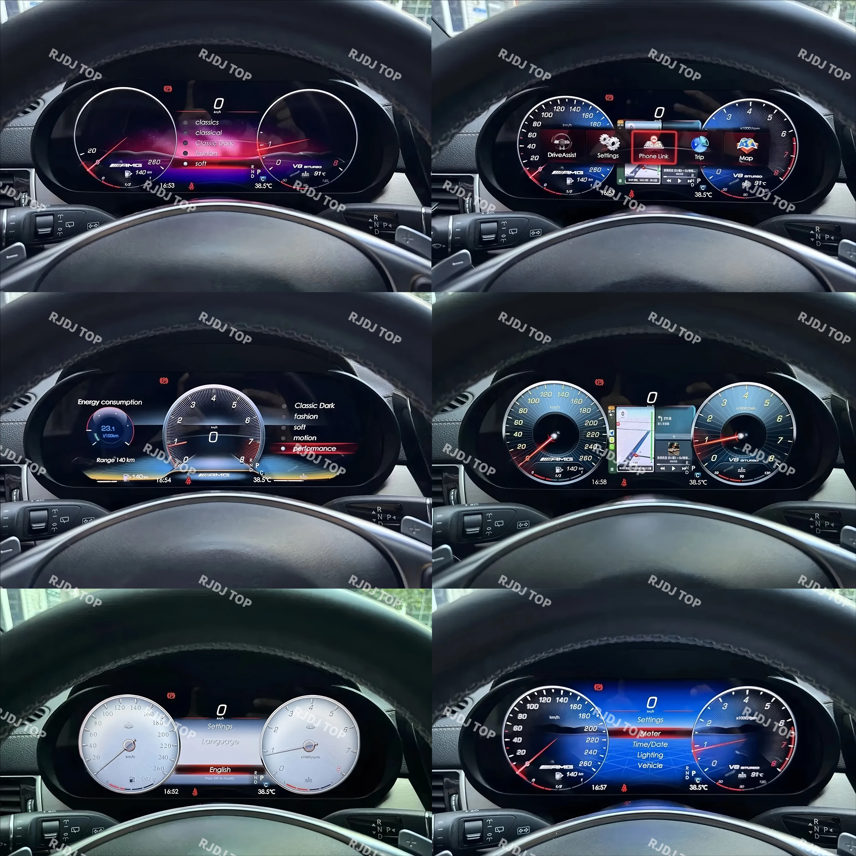 GPS Navigation Virtual Cockpit For Benz ML GL GLE GLS W166 X166 2012-2019 LCD Dashboard Speedometer Instrument Panel Cluster