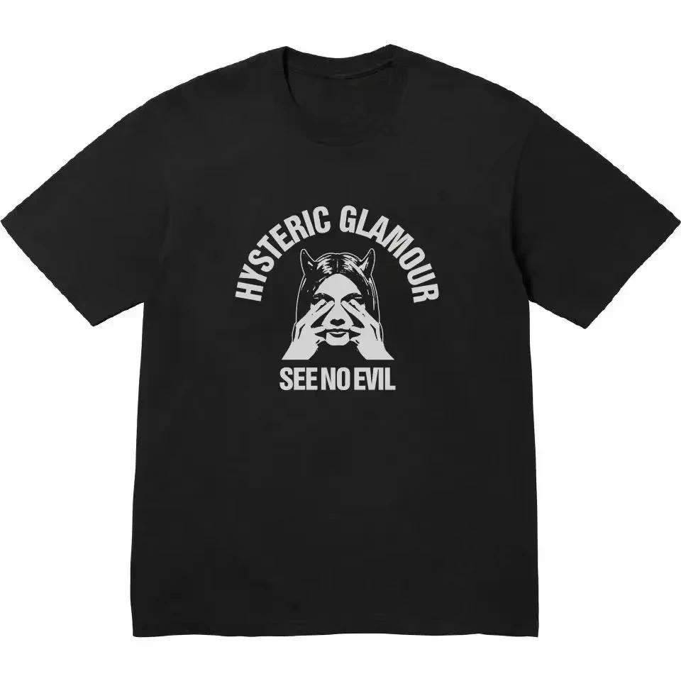 2026 Hysteric Glamour T-shirt American Retro Tee Street Culture Hipster Women T-shirt Is A Niche High-quality Luxury Brand