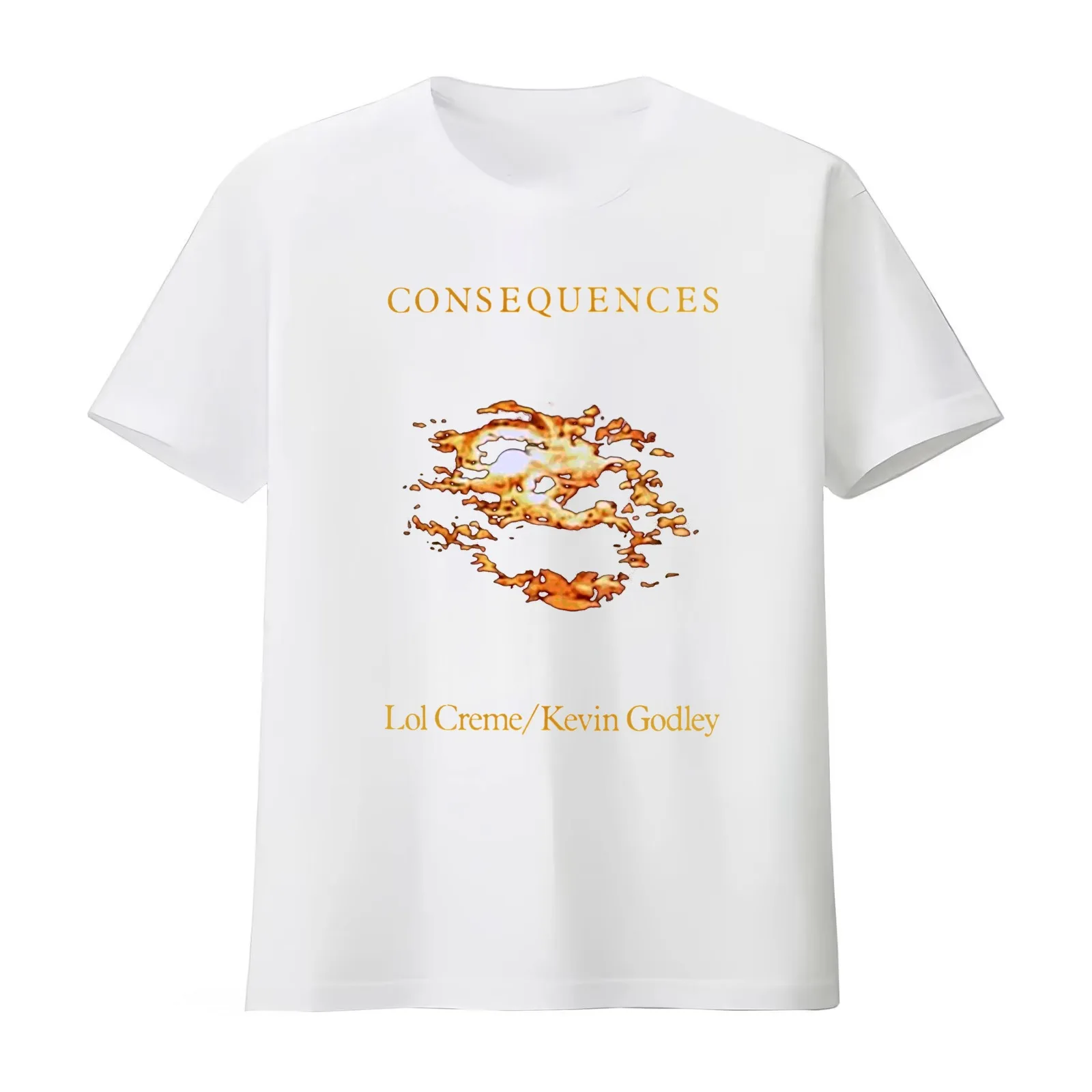 Godley & Creme - Consequences T-Shirt Summer Casual Cotton Tee Oversized Streetwear Tops Vintage Graphic Print 100% Cotton
