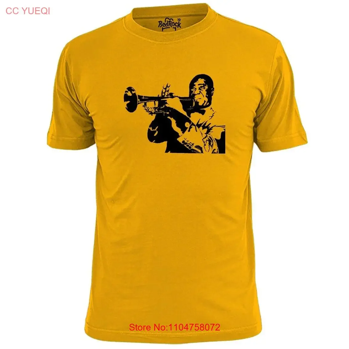 Camiseta de Jazz con plantilla de Louis Armstrong para hombre, Top lavado vintage de trompeta Satchmo para uso diario, gráfico ligeramente estirado