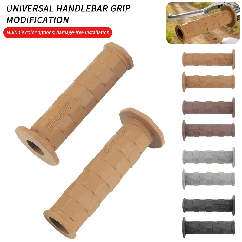 Retro Rubber Motorcycle Handlebar Grips 7/8