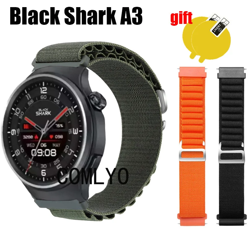 Band For Black Shark A3 Smart watch Strap Nylon Soft Bracelet Bands Belt Screen Protector film