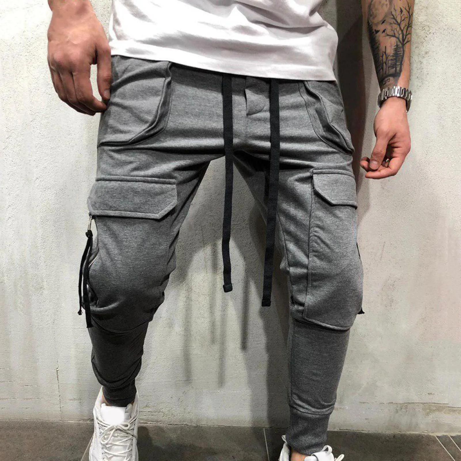 Trousers Tight Ankle Casual Skinny Pants Mens Joggers Sweatpants Fitness Workout Track pants New Autumn Male Fashion Trousers