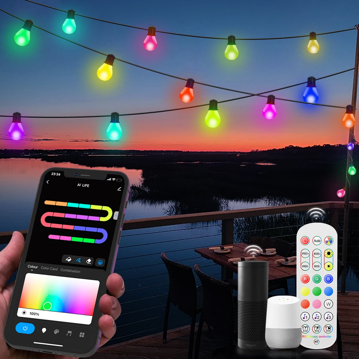 Smart WIFI LED Bulb String Light USB Fairy Lights Room Outdoor  Garden Wedding Camping New Year Christmas Decor LED Garland Lamp