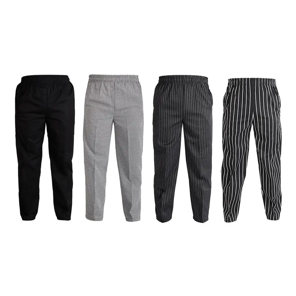 Fashion Restaurant Hotel Cafe Waiter Baker Chef Pants Trousers Uniform, Unisex, Cotton Blend, Comfortable, 4 Patterns 5 Sizes