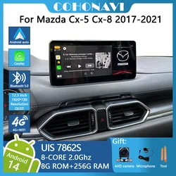 10.25 INCH/12.3 INCH For Mazda Cx-5 Cx-8 2017-2021 Dual System Car Navigation Gps Audio Dvd Radio Android14 4G WIFI carplay