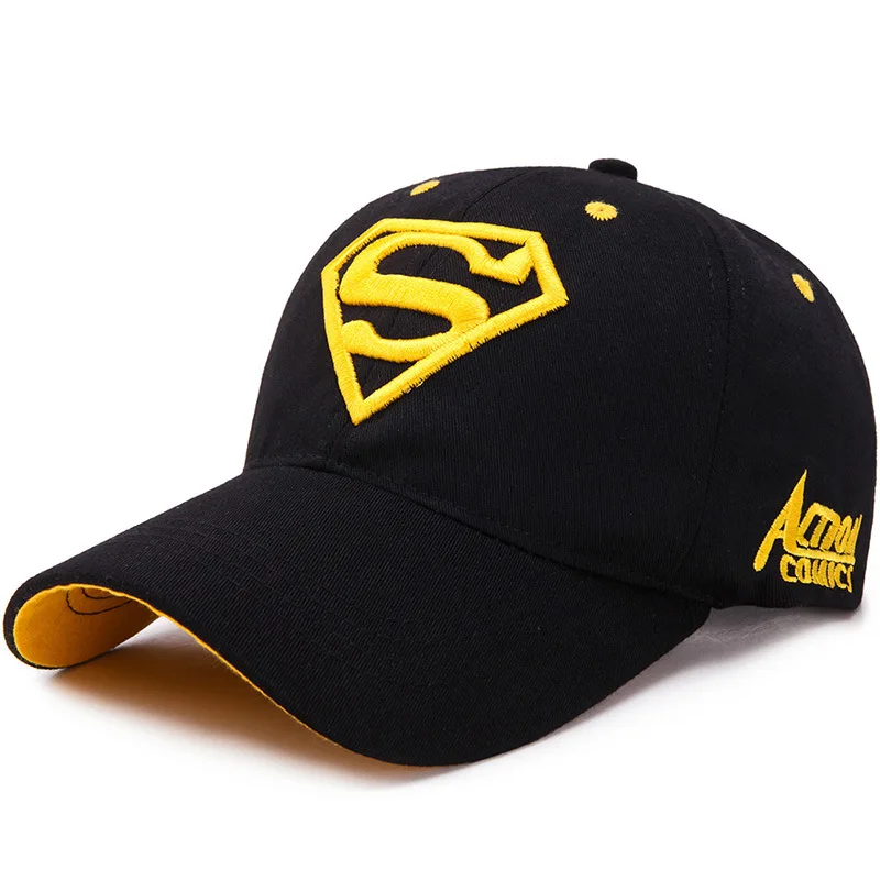 DC Anime Figure Superman Logo Cotton Embroidered Dome Baseball Cap Peaked Cap Youth Adult Size Adjustable Birthday Gifts