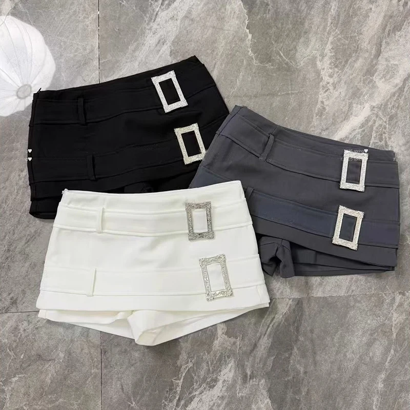 

Vintage Belt Skirt Women Y2K Streetwear Harajuku Low Waist Skirt 2000S Grunge Korean Slim Summer A Line Hip Wrap Mini Skirt