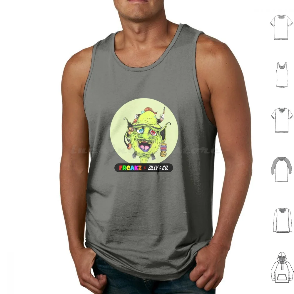 Chill ( Freakz ) Tank Tops Print Cotton Freakz Freakzville Dr Chill Zillyart Zillytees Hand Drawn Cartoons Zilly Co Jon