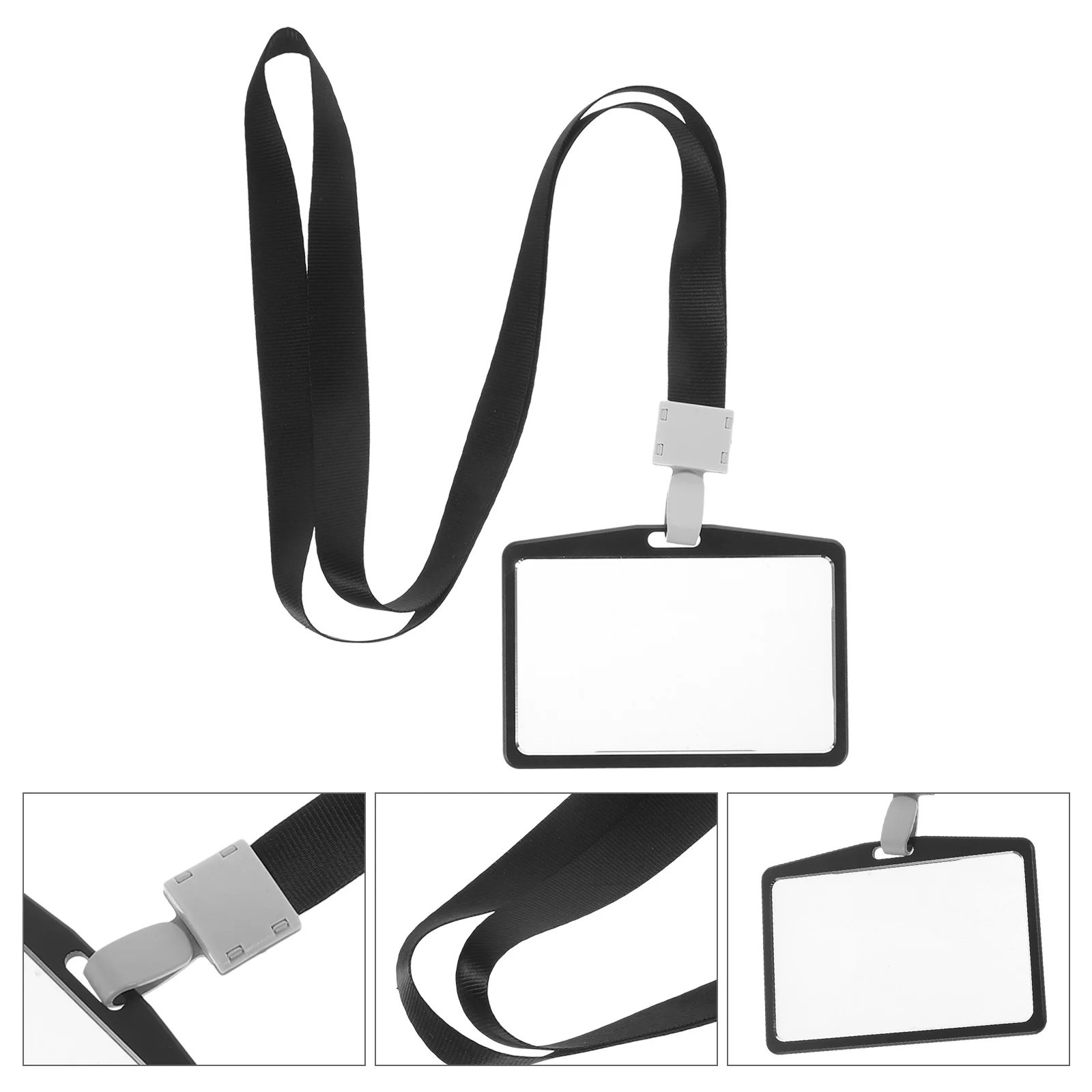 1 مجموعة حامل بطاقة سبائك الألومنيوم انفصال الحبل المضادة للخدش معرف شارة حامي للطلاب المعلمين الممرضات عمال المكاتب #1