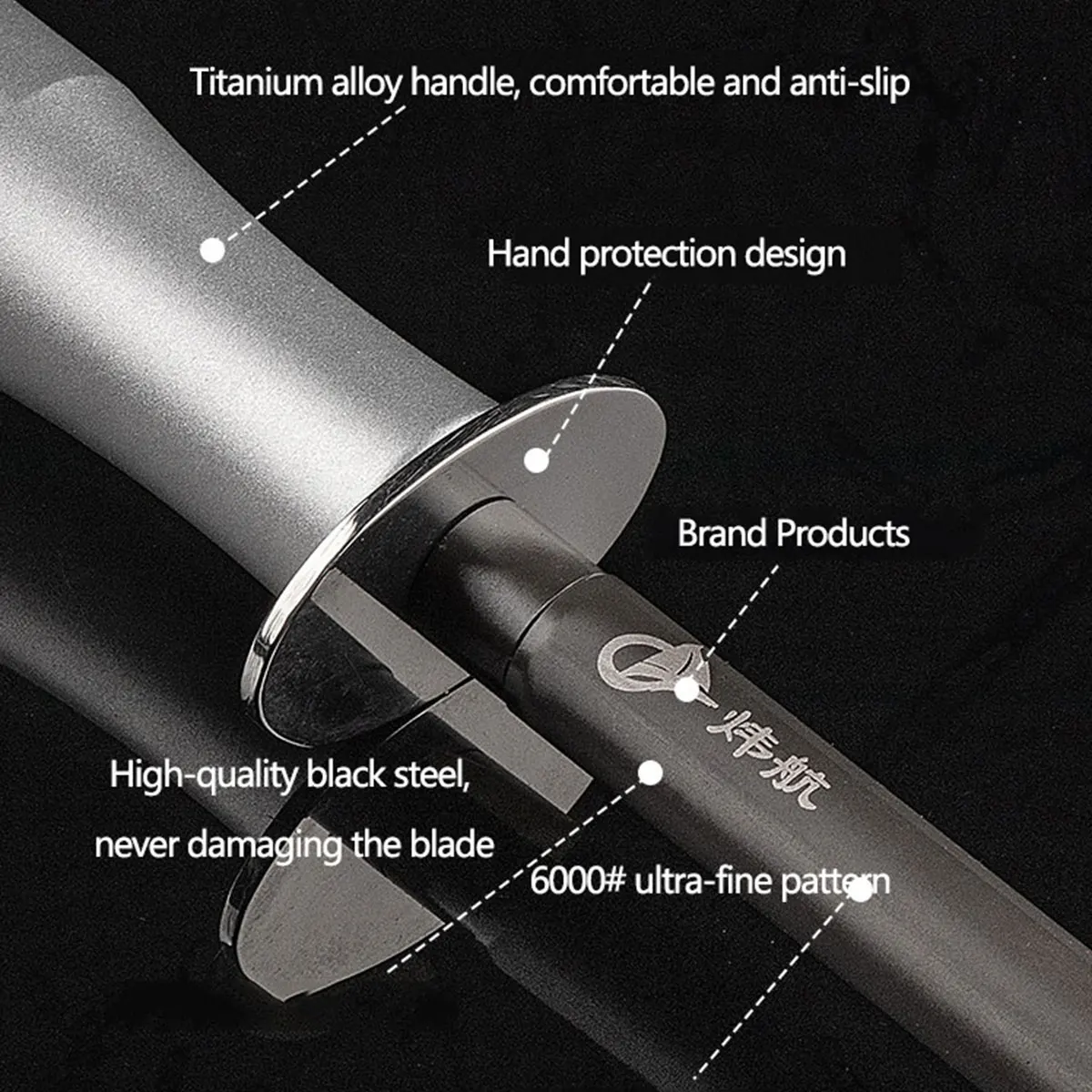 

Knife Sharpening Steel 17 Inch 6000 Grit – Professional Kitchen Sharpener Rod with Non-Slip Handle, Honing Tool for Home