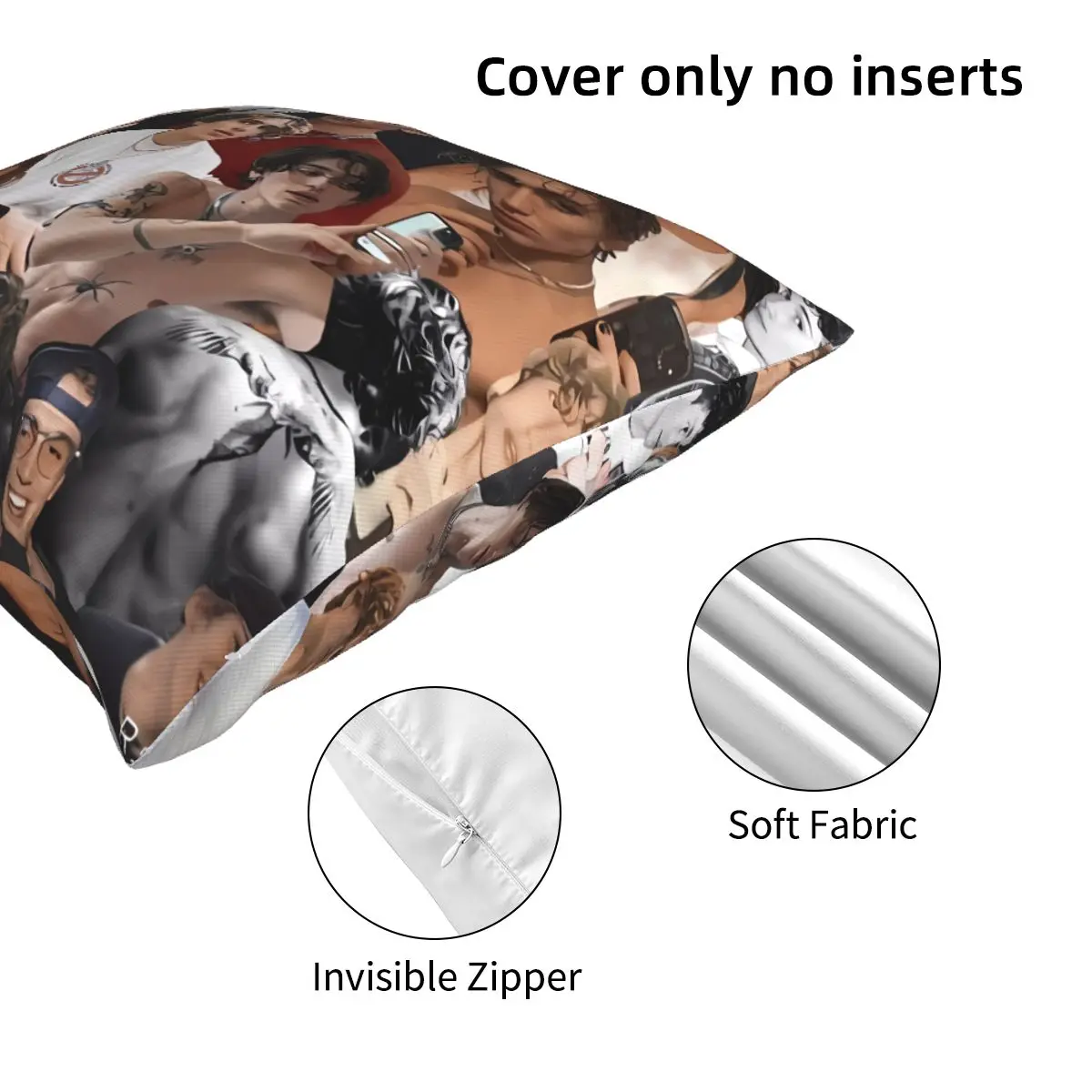 Vinnie Hacker Photo Collage Cushion Cover, Modern Cushion Cover, Zipper Pillow Cover, Customizable