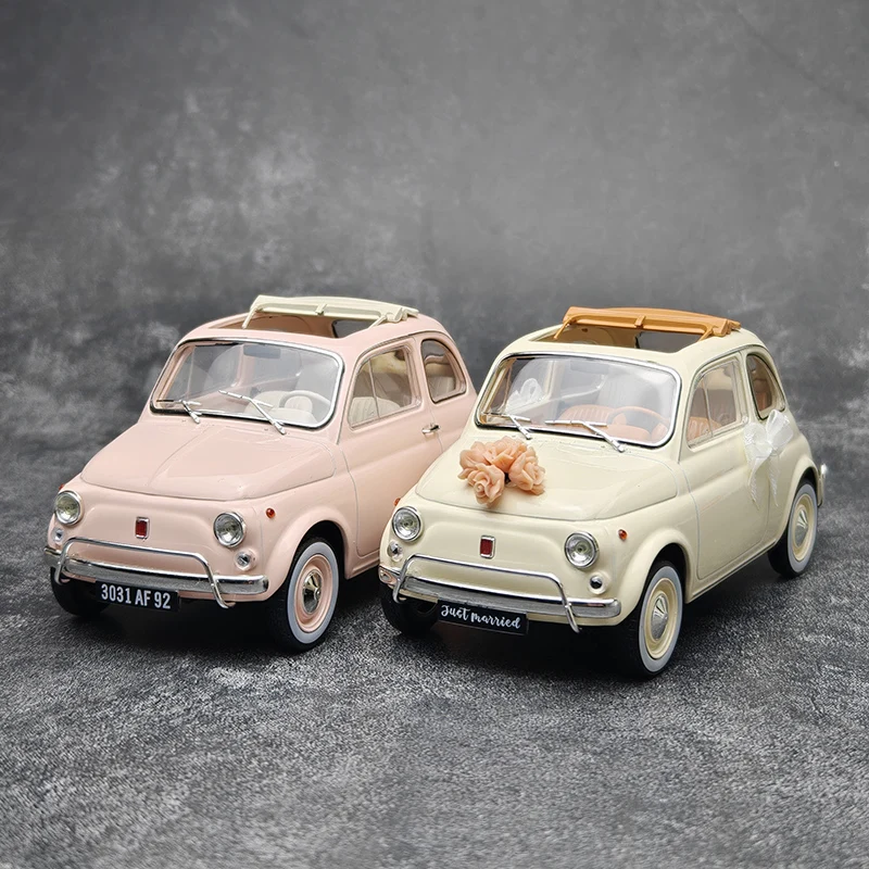 

NOREV 1:18 FIAT 500L 1968, свадебный пакет, литая под давлением модель автомобиля из сплава, игрушка для мальчиков, коллекционный дисплей для взрослых.