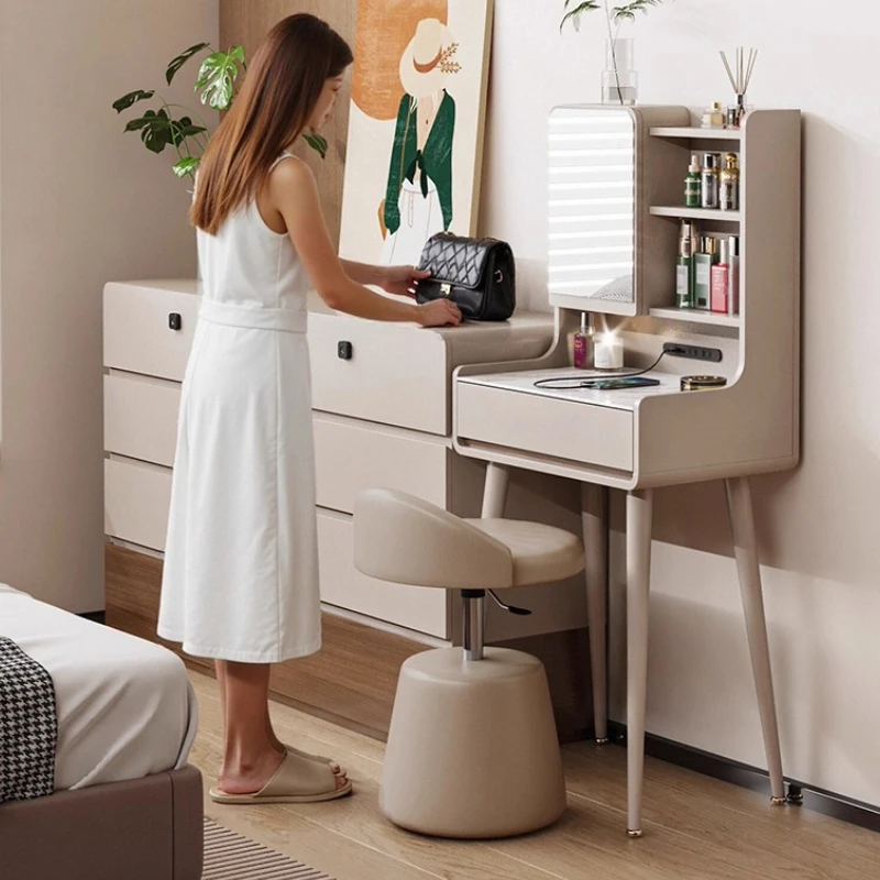 

Makeup Bedroom Vanity Table Light Mirror Luxury Organizer Stool Dressing Table Shelf Chair Vestidores Lounge Suite Furniture