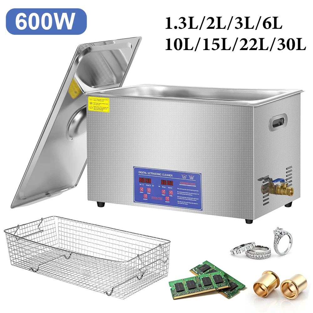 Ultrasonic Cleaner 1.3L 2L 6L 10L 30L Ultrasound Cleaning Machine Ultrasonic Cleaning Bath for Glasses Jewelry Tool Parts Washer