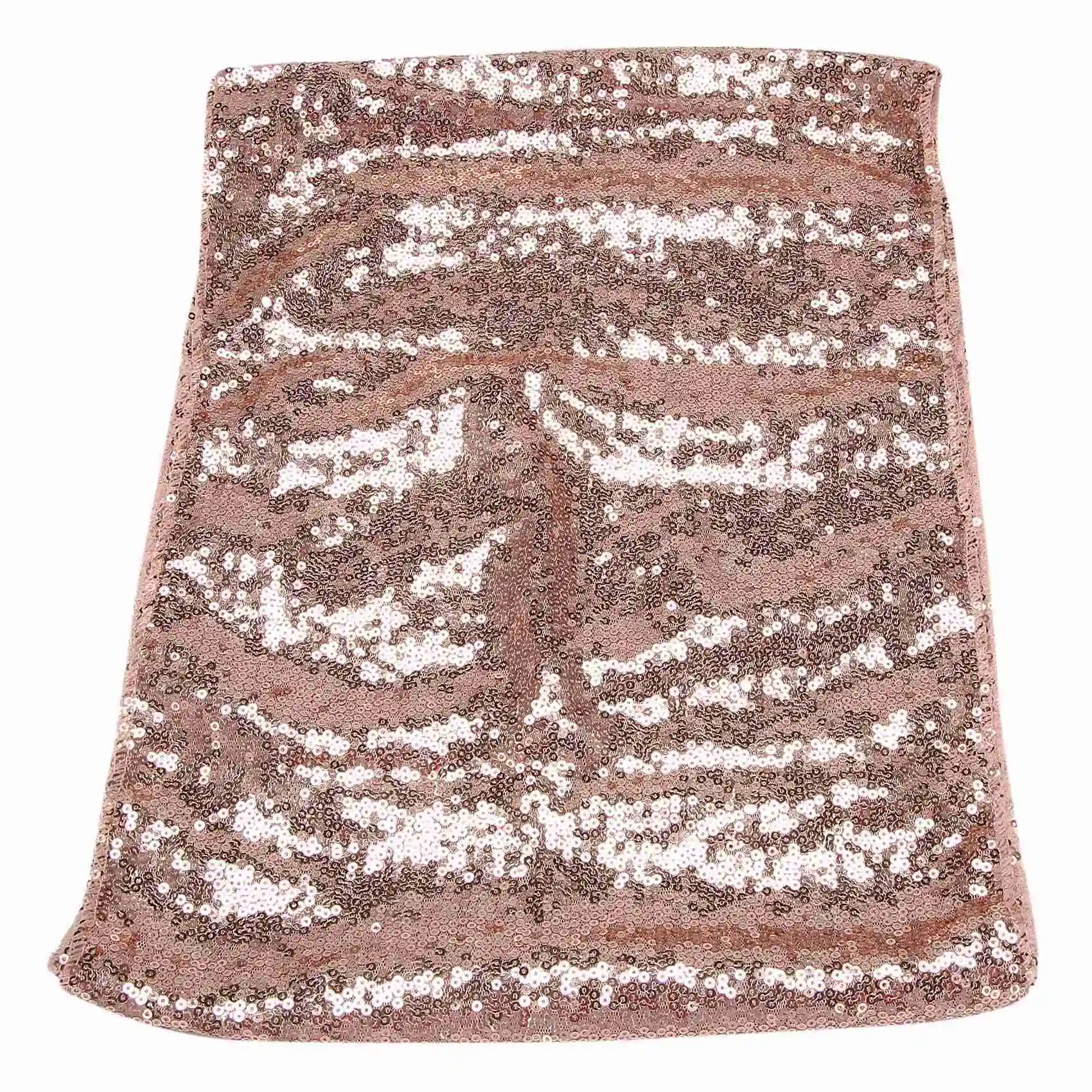 Rectangle Sequin Tablecloth Banquet Table Runner Wedding Reception Party Decor,  1 Rose Gold