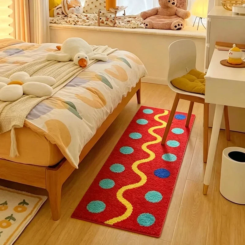 30x150cm Colorful Tufted Rug Non Slip Long Strip Floor Mat Kids Bedroom Bedside Cute Kawaii Room Door Runner Mat Decor