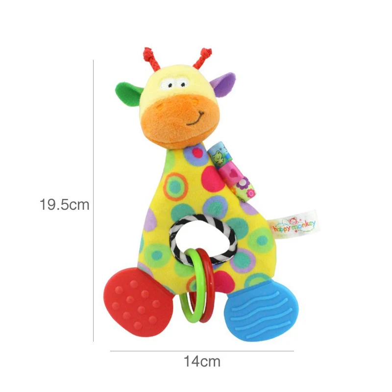 Zacht Dier Hangende Handbellen Rammelen Pluche Baby Baby Ontwikkeling Handvat Zintuiglijk Speelgoed Met Bijtring Baby Speelgoed Voor Pasgeboren Geschenken