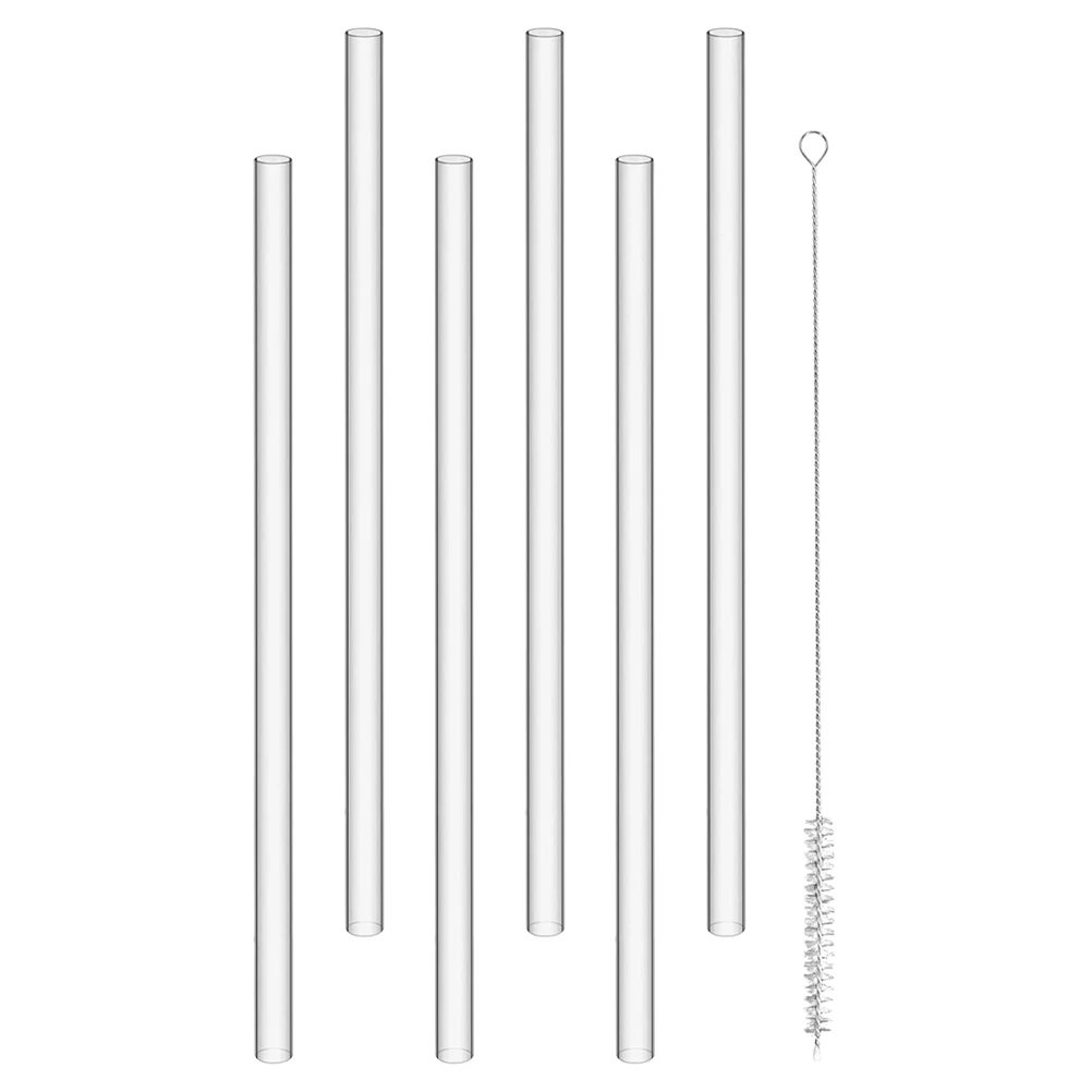 

1 set Flat Bottom Cup Straw Set Reusable Silicone Drinking Straws for Tumbler Cocktail Household Smooth Inner Wall Non-Slip