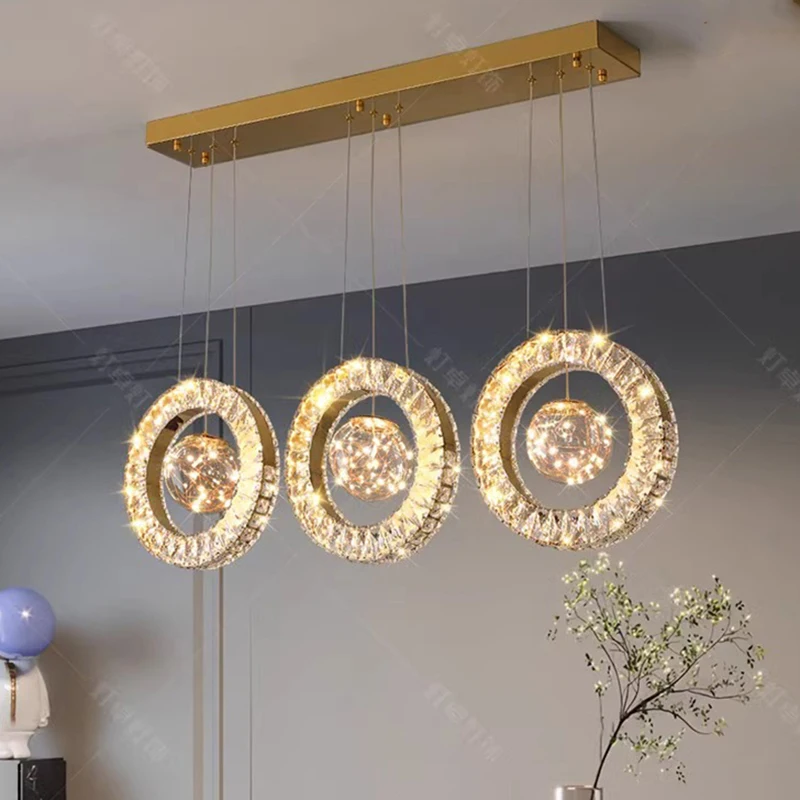 home decorationPendant lights, luxury crystal living room chandelier, dining room Pendant lamp, ceiling light, indoor lighting