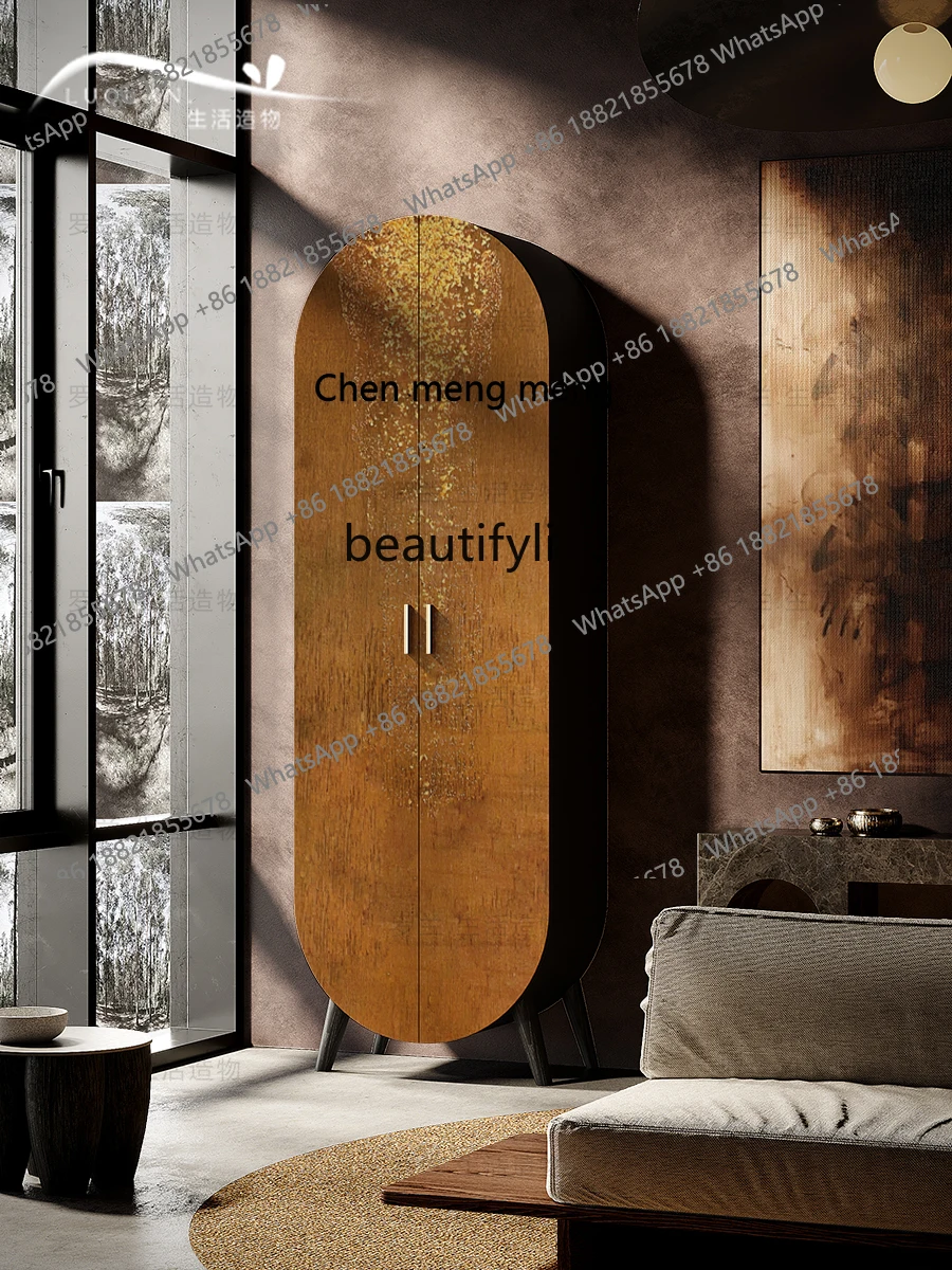 X   French Retro Solid Wood Wine Cabinet Home Hallway Decoration Storage Cabinet Home Living Room Sofa Edge Storage Clothes Clos
