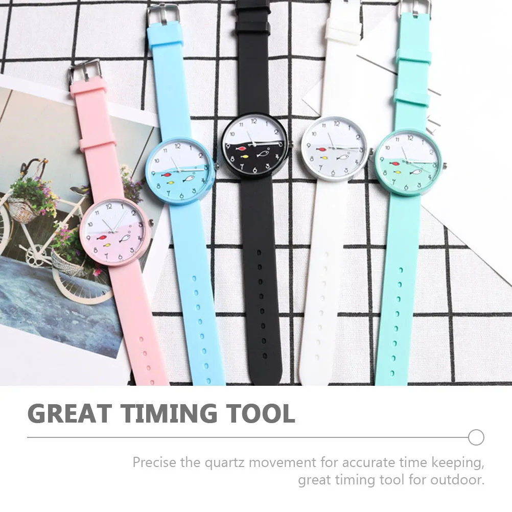 

Lovely Cartoon Student Watch Silicone Quartz Watch Birthday Christmas Gift School Uniform Matching Precise Time Keeping