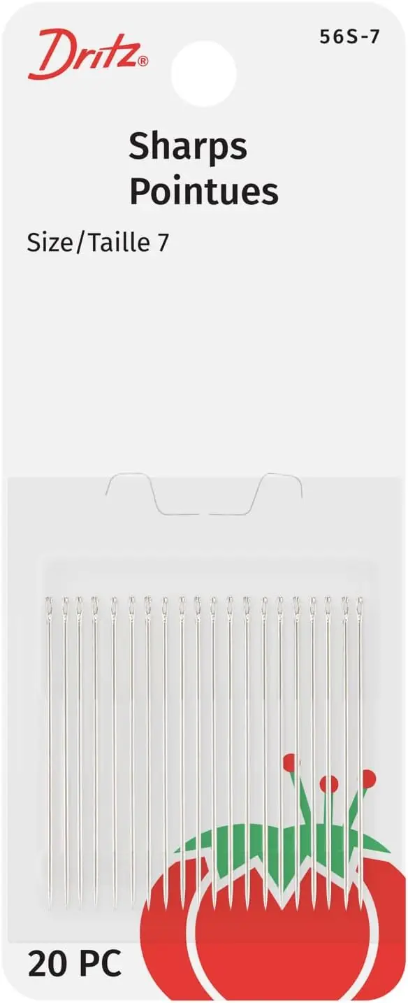 

Size 7 Nickel Hand Sewing Needles, 20-Count Pack for Crafting and Repair