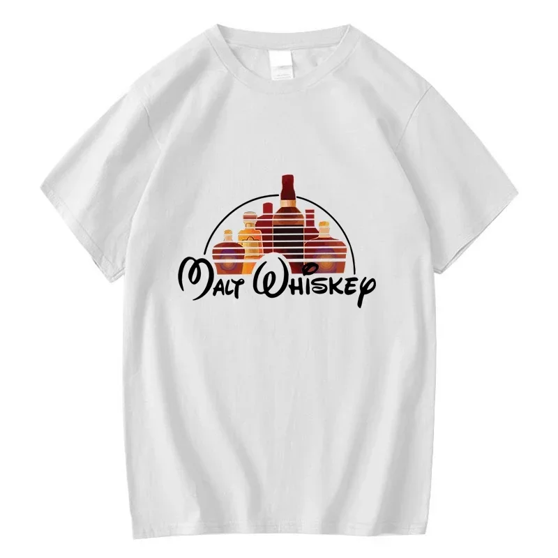 Summer 100% Cotton Men's T-shirt for Whiskey Drinking Party - Loose Breathable and Comfortable Short Sleeve