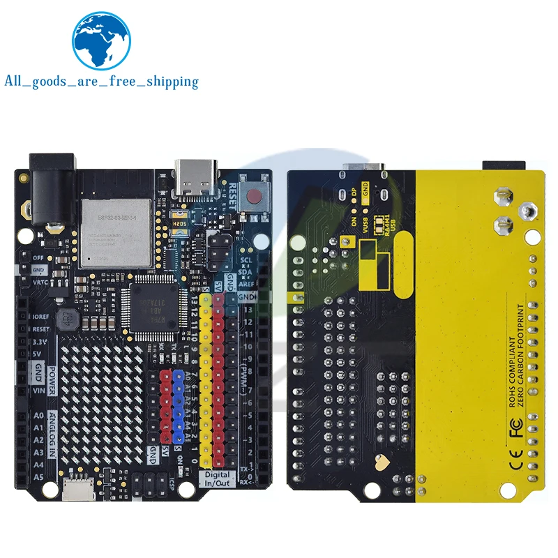 Imagem -05 - Tzt Uno-tipo-c Placa de Desenvolvimento Usb Edição Wifi Programação Arduino Learning Controller Uno r4 Esp32-s3