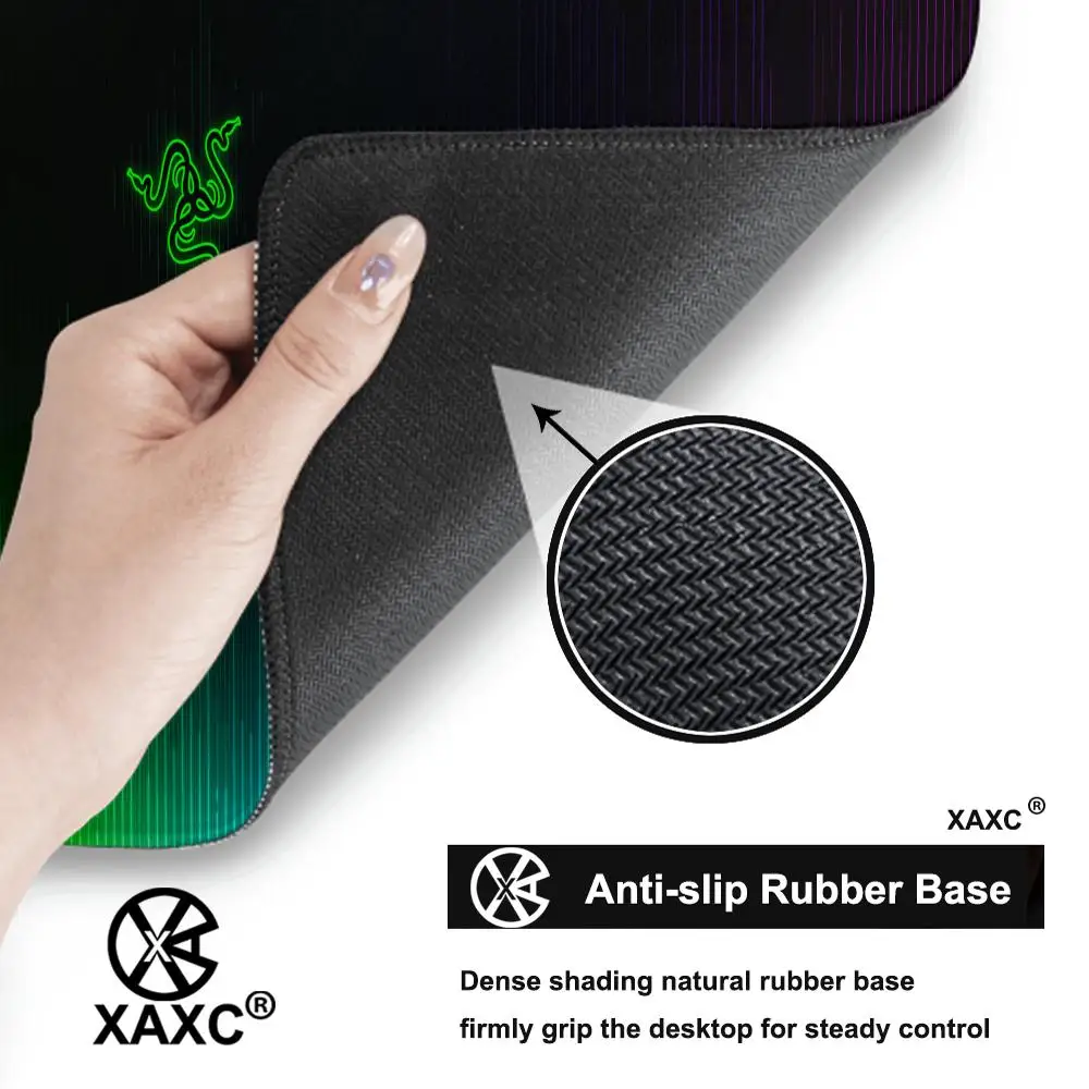 XXL R-Razer Snake Mouse Pad Large Keyboard Mouse Desk Pad Non-slip Rubber Gaming Mouse Pad Laptop Mouse Carpet HYBXXC view 6