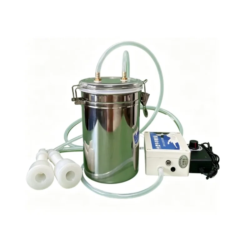 Electric Portable Milking Machine Adjustable Vacuum Milker Stainless Steel Bucket For Cow Sheep Goat Farm Milk Pump