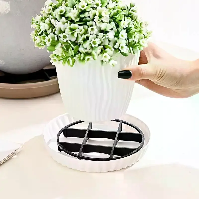 

Подставка для цветочного горшка: пластиковая сетчатая подложка от гниения корней, многоразовая, дышащая, с дренажным основанием