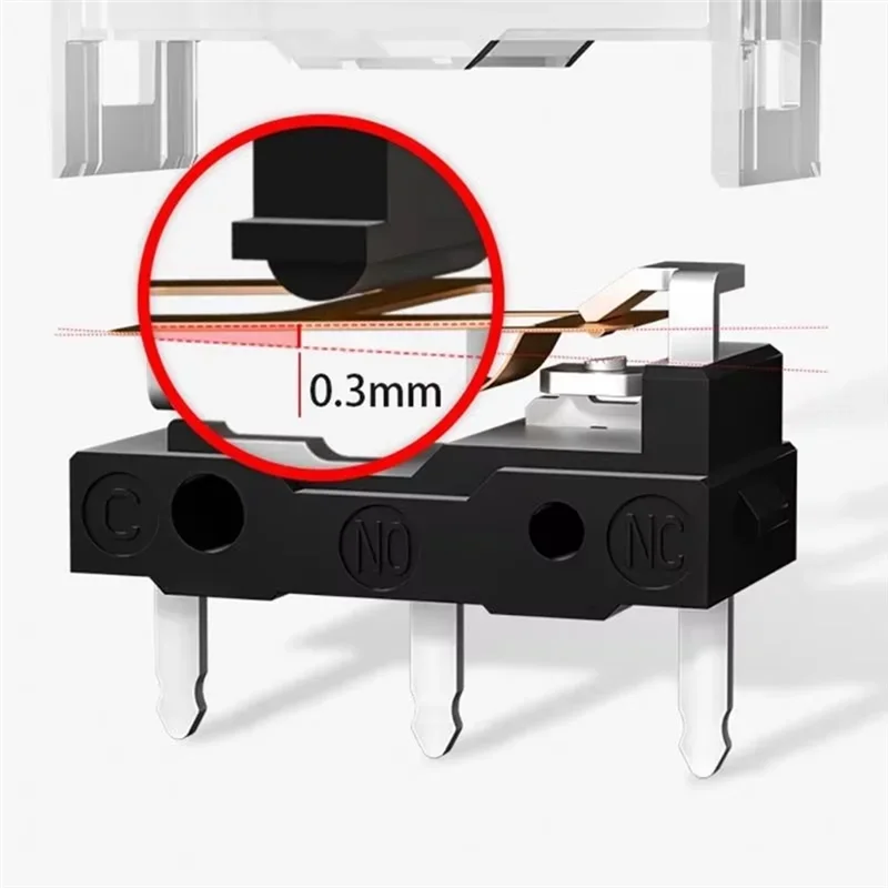 10 PCS L22A-Kailh GM 8.0 Mouse Micro Switch for Razer Logitech Gaming Mouse Mice Micro Button 3 Pin Black