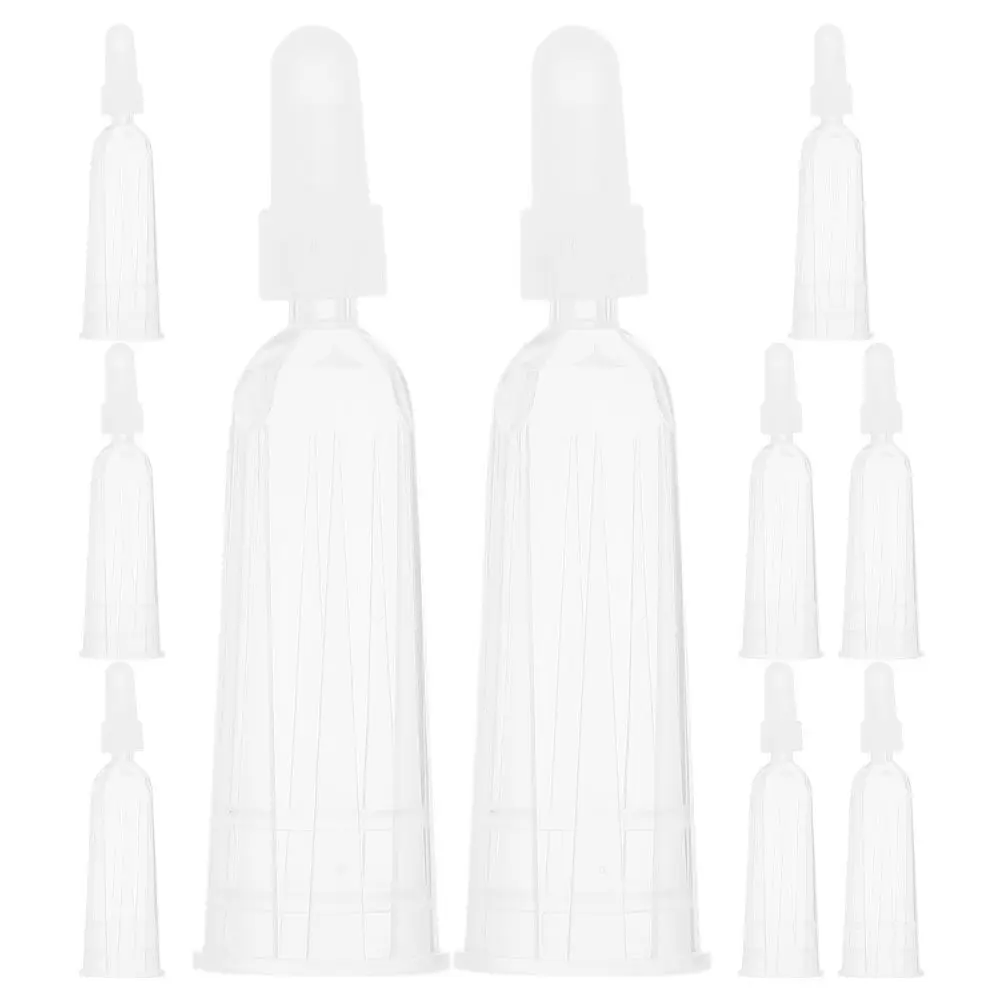 10Pcs Mini Ampule Tip Cap Transparent Lightweight for Glue Applicator Bottle Portable Precision Dispensing Needle Squeeze Bottle
