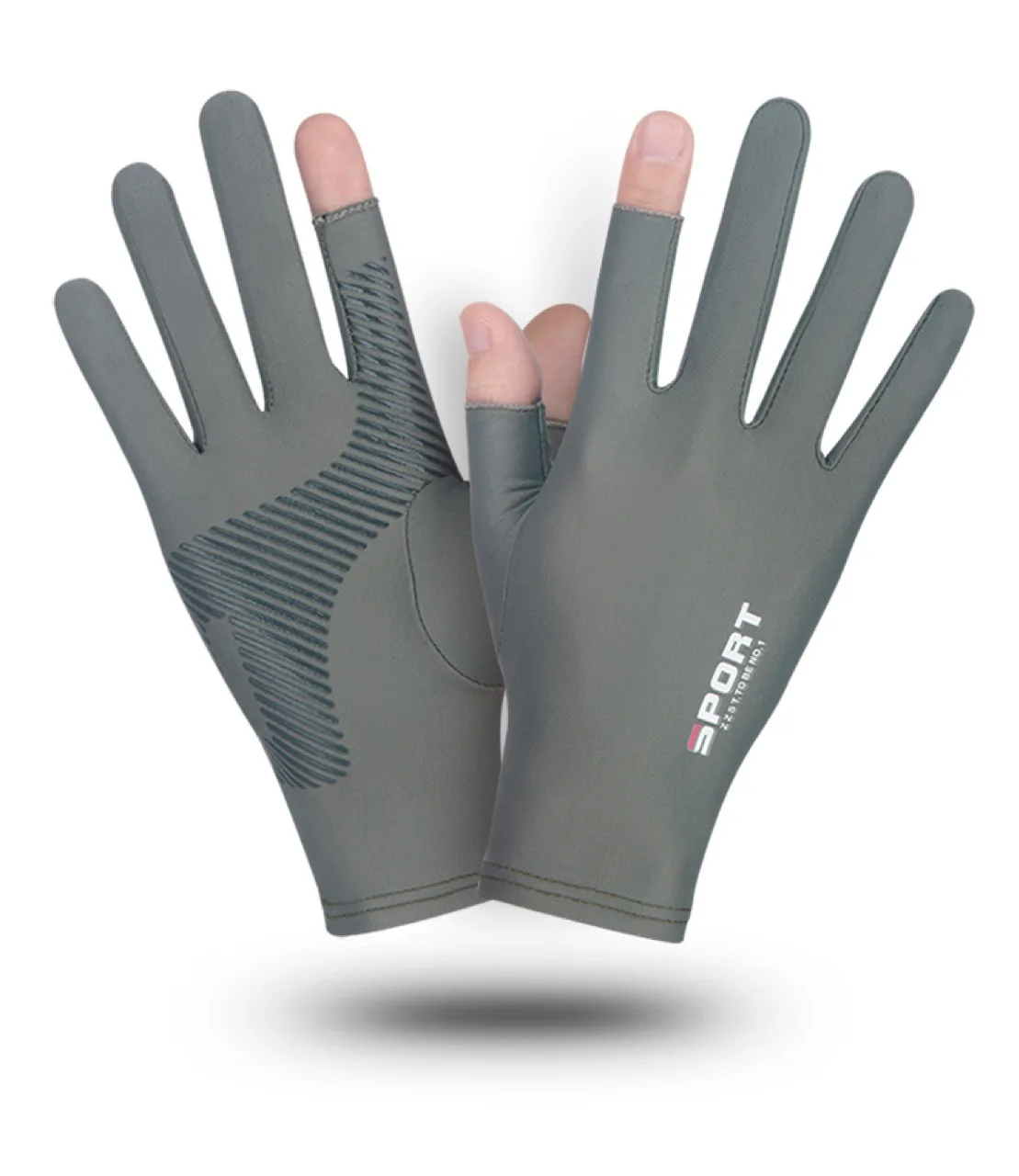 Ice Silk Half-finger Cycling Gloves for Men and Women Outdoor Sports Fitness Driving Fishing High-elastic Comfortable Sunscreen