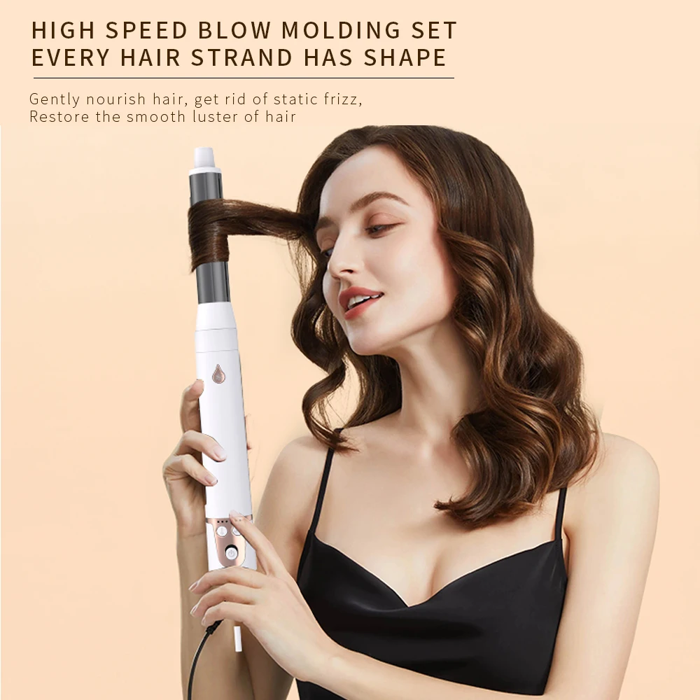Customized 110000 Rpm High Speed Brushless Blow Dryer Brush Rotatable Air Straightening Brush for Home Salon Use Hot Dryer Brush