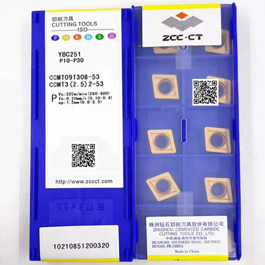 ZCC CT الأصلي CCMT09T308-53 CCMT09T308-TC تحول إدراج CCMT 09T308 53 TC مخرطة أداة كربيد طحن تحول أدوات