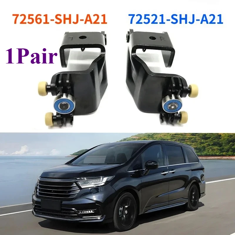 1Pair 72561-SHJ-A21 72521-SHJ-A21 Car Door Pulley for 2005-2010 Honda Odyssey Sliding Rail Hinge Rollers Left and Right Side