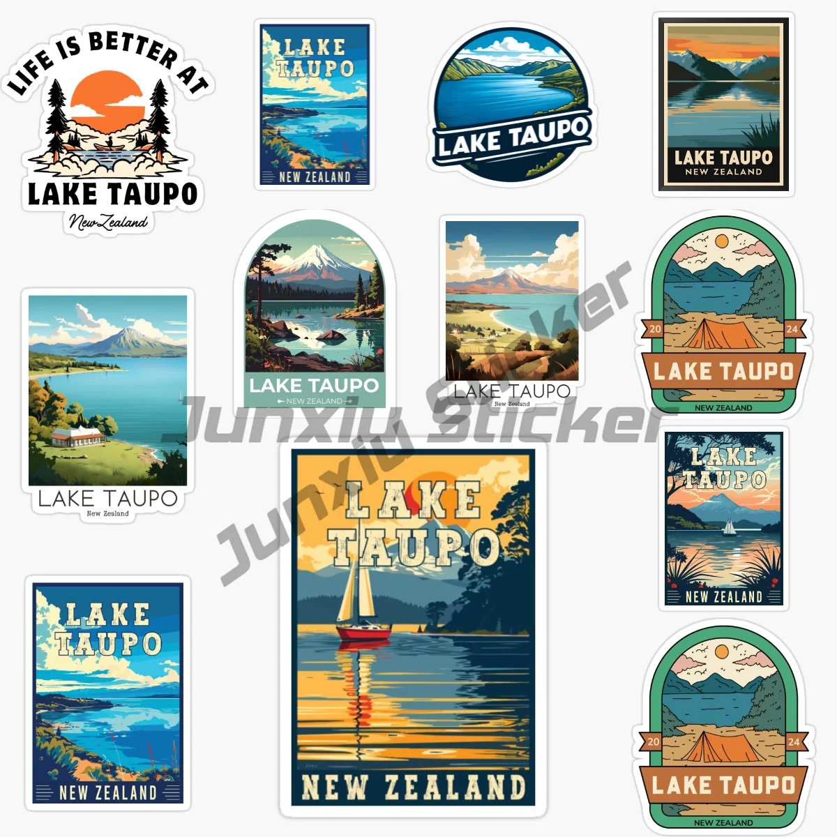 

NEW ZEALAND LAKE TAUPO Scenery Touring Car Stickers Vinyl Self-Adhesive Decorative Decals Car Accessories