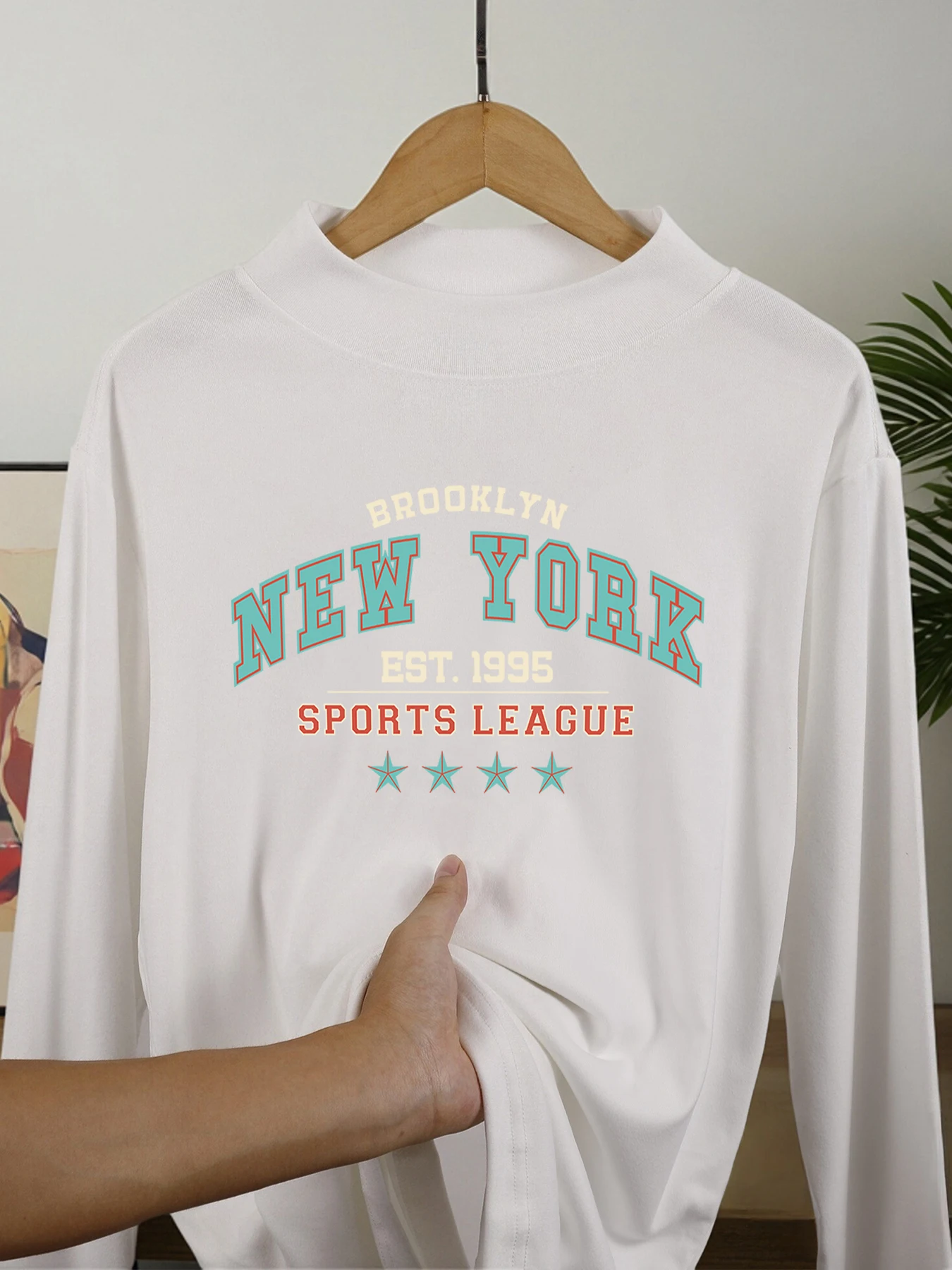 بروكلين نيويورك الرياضة الدوري طباعة تي شيرت الرجال قاع لينة قمصان طويلة الأكمام الخريف الملابس الأساسية عارضة تناسب الملابس الداخلية