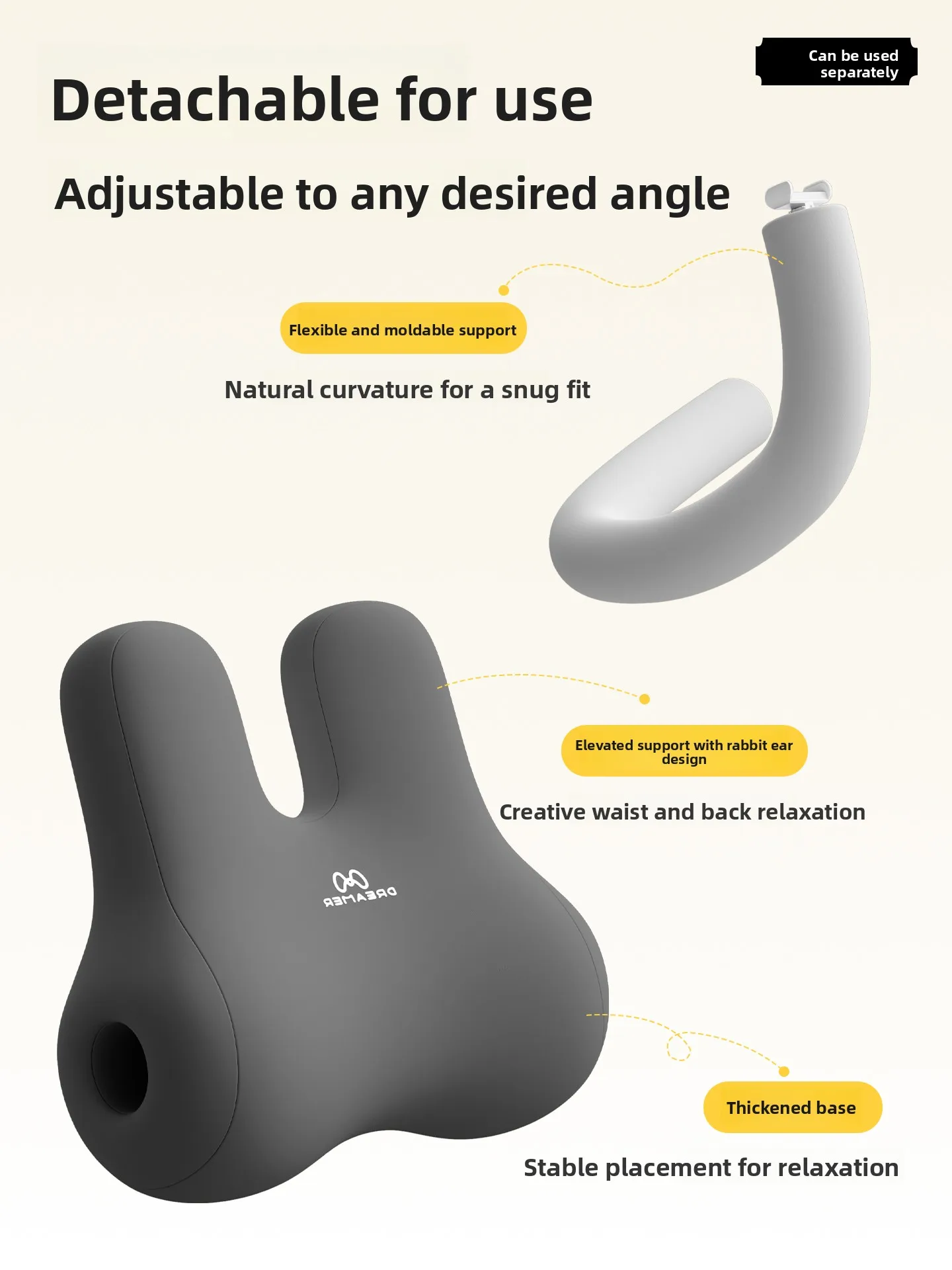 Bedtime Fun Phone Holder Pillow Breathable Modern Simple Style Memory Foam Backrest Pillow for Lying down And Watching Tablets