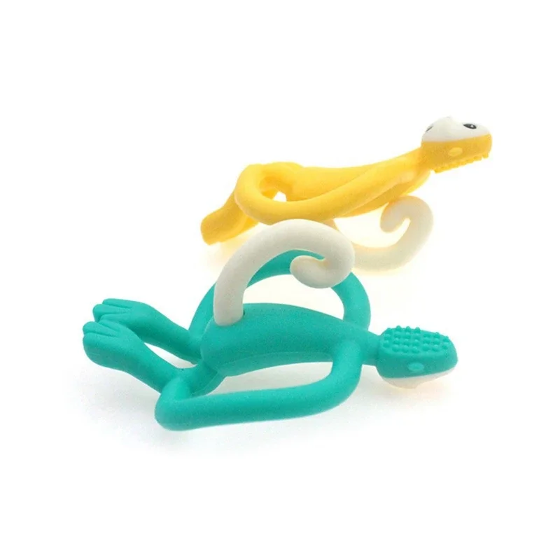 1pcs Baby Teether Soft Silicone Cute Funny Cartoon Monkey Toddler Molar Pain Relief Tool Kids Toy Food Grade