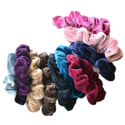 10/6/1pc novo korea velvet scrunchie elástico faixas de cabelo cor sólida moda rabo de cavalo titular cabelo laços accessoires donna