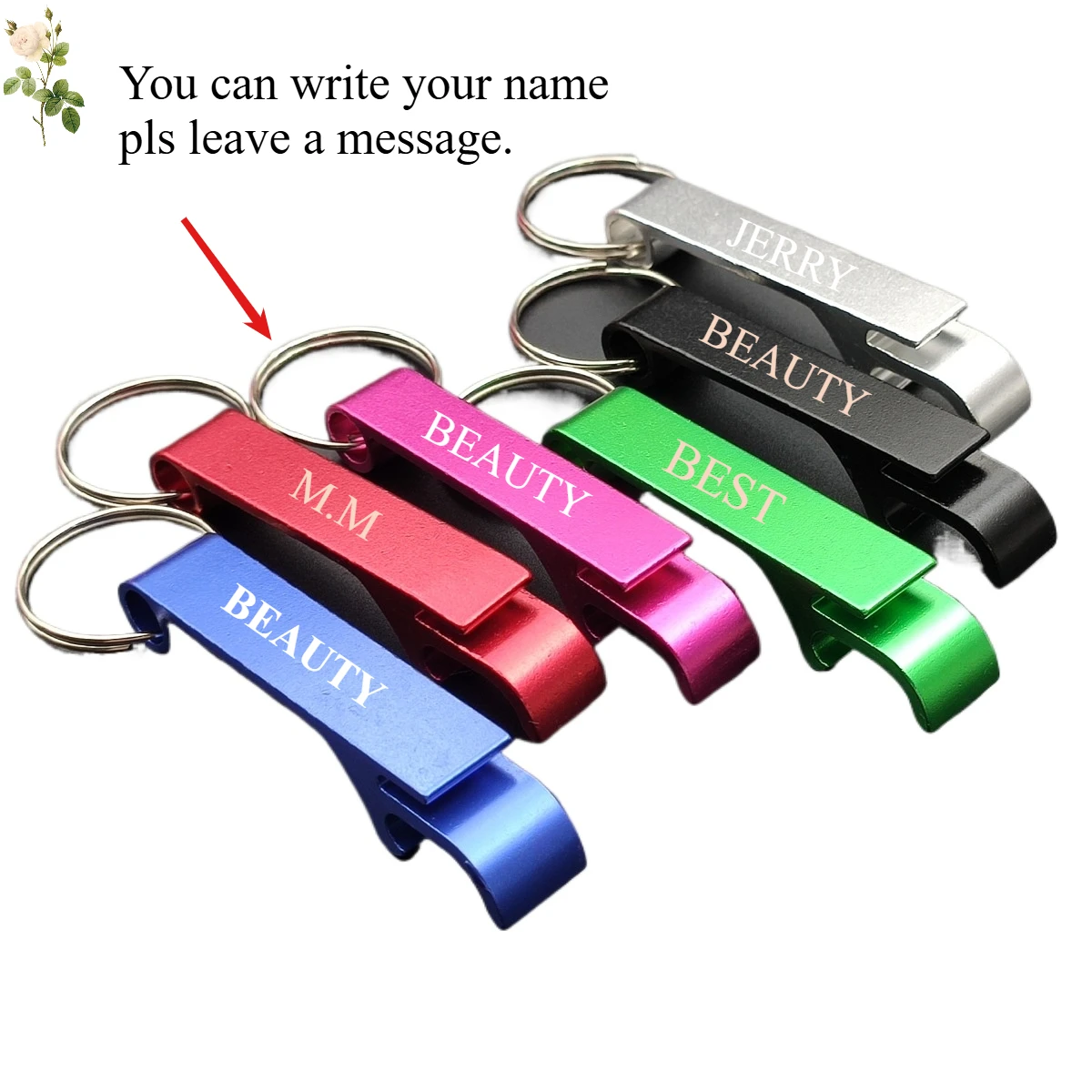 Custom Color Bottle Opener Keychain Metal Beer Kitchen Beverage Can Keyring Blank DIY Personality Man Woman Gift Cute Key Chain