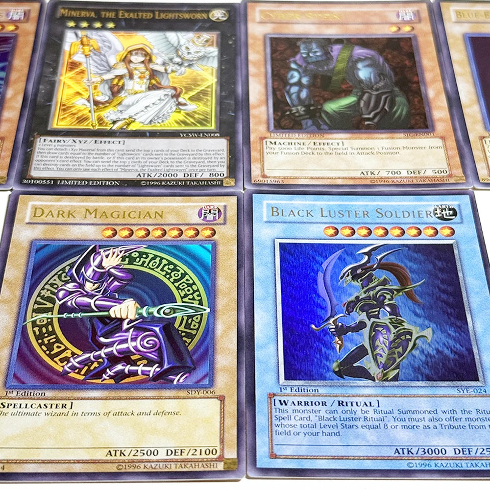 

Yu-Gi-Oh! 1st Edition Game Rare cards Cyber-Stein MINERVA, THE EXALTED LIGHTSWORN0 Dark Magician Of Chaos Blue-Eyes White Dragon