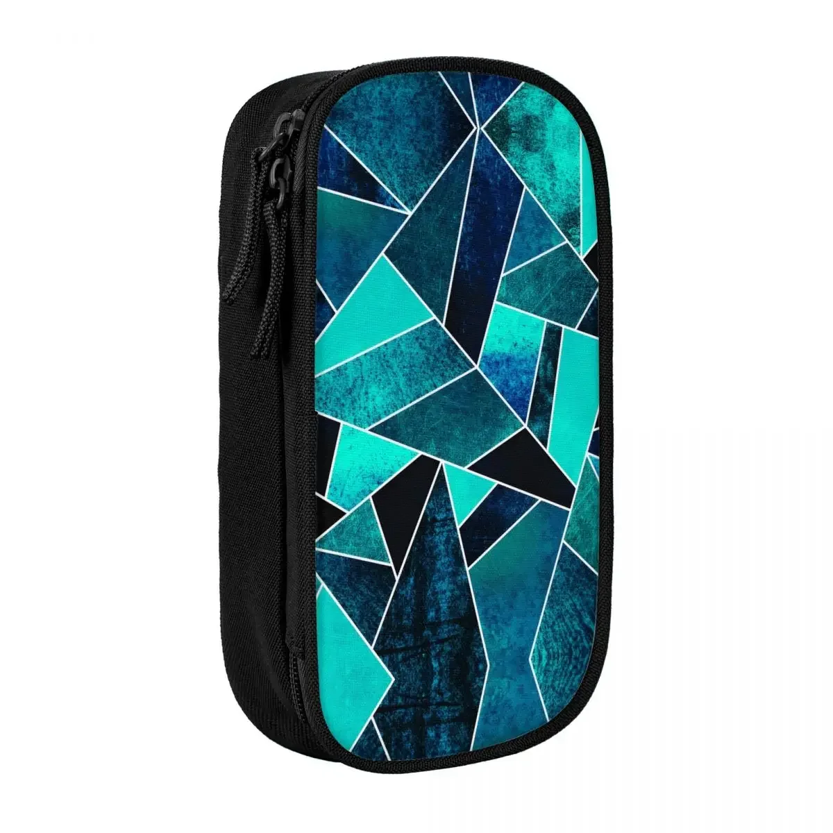 Custom Korean Wild Ocean Abstract Geometric Lines Pencil Case for Boys Gilrs Large Capacity Pen Bag Box Stationery
